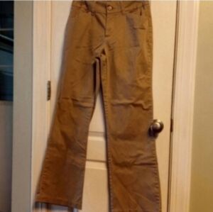 Lee Riders Classic Tan Pants Womens 8M Curvy Wide Leg Inseam 30.5" Waist 29"Flat